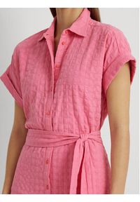 Lauren Ralph Lauren Sukienka koszulowa 200903086001 Różowy Regular Fit. Kolor: różowy. Materiał: bawełna. Typ sukienki: koszulowe #3