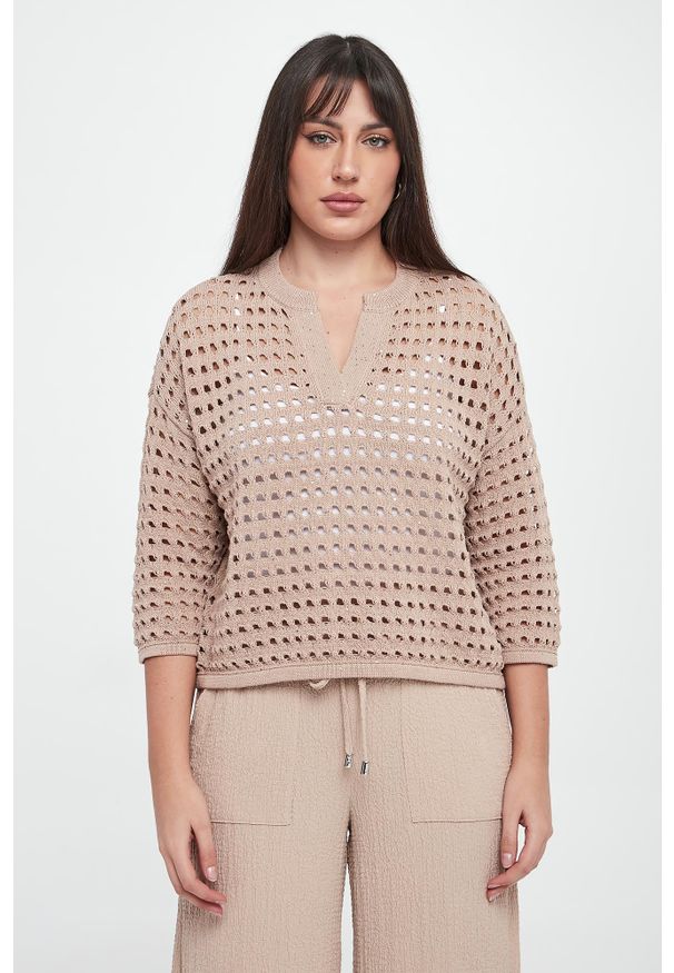 Joseph Ribkoff - Sweter damski ażurowy JOSEPH RIBKOFF. Wzór: ażurowy