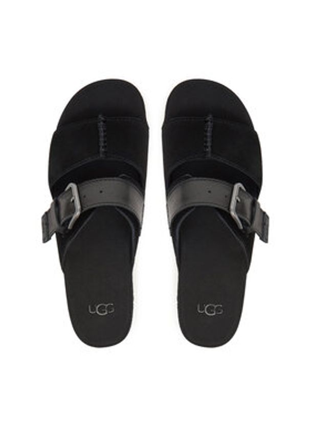 Ugg Klapki W Aubrey Slide 1167451 Czarny. Kolor: czarny. Materiał: zamsz, skóra