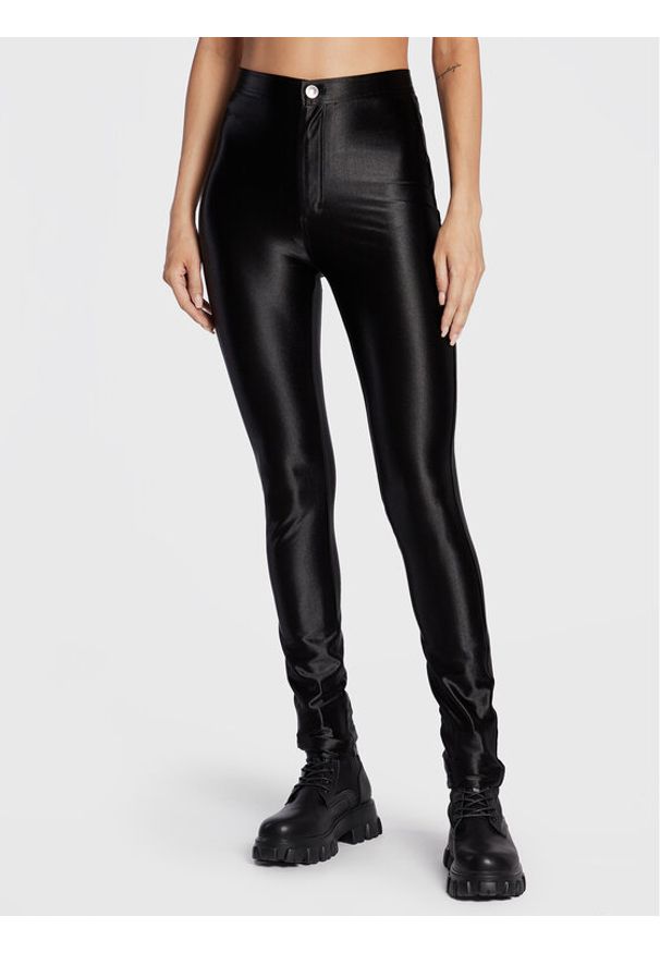 Glamorous Spodnie materiałowe YH2505 Czarny Slim Fit. Kolor: czarny. Materiał: syntetyk