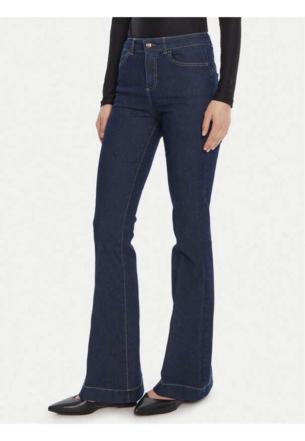 Rinascimento Jeansy CFC0125300003 Granatowy Flare Fit. Kolor: niebieski