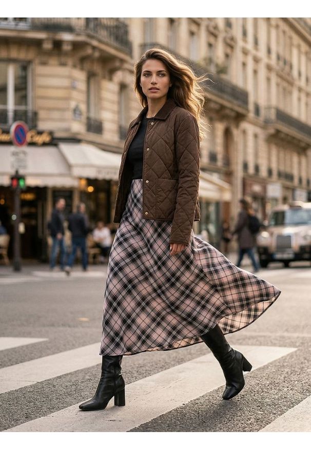 Sinsay - Spódnica midi w kratę - wielobarwny