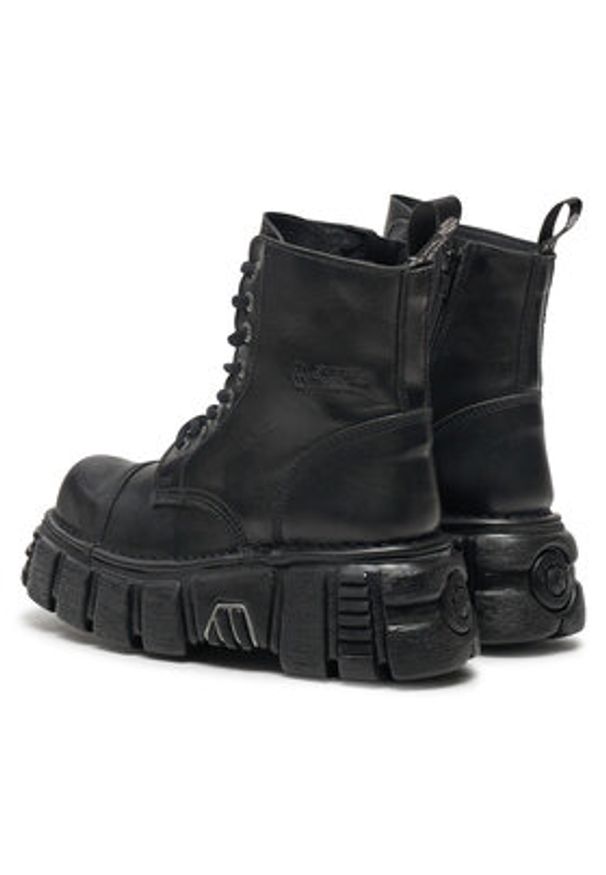NEW ROCK Glany M-NEWMILI083-S39 Czarny. Kolor: czarny. Materiał: skóra. Styl: rockowy