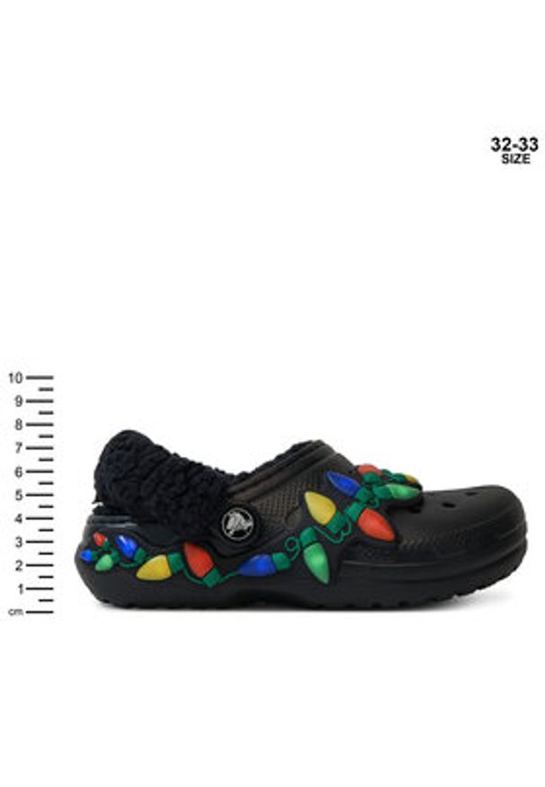 Crocs Klapki Clsc Lined Holiday Lights 212026 Czarny. Kolor: czarny