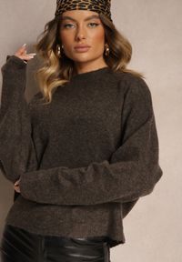 Renee - Brązowy Casualowy Sweter z Wełną Sassilae. Okazja: na co dzień. Kolor: brązowy. Materiał: wełna. Styl: casual #3