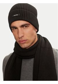 Calvin Klein Zestaw Szalik i Czapka Gs Classic Rib Beanie + Scarf K50K512389 Czarny. Kolor: czarny. Materiał: materiał #3