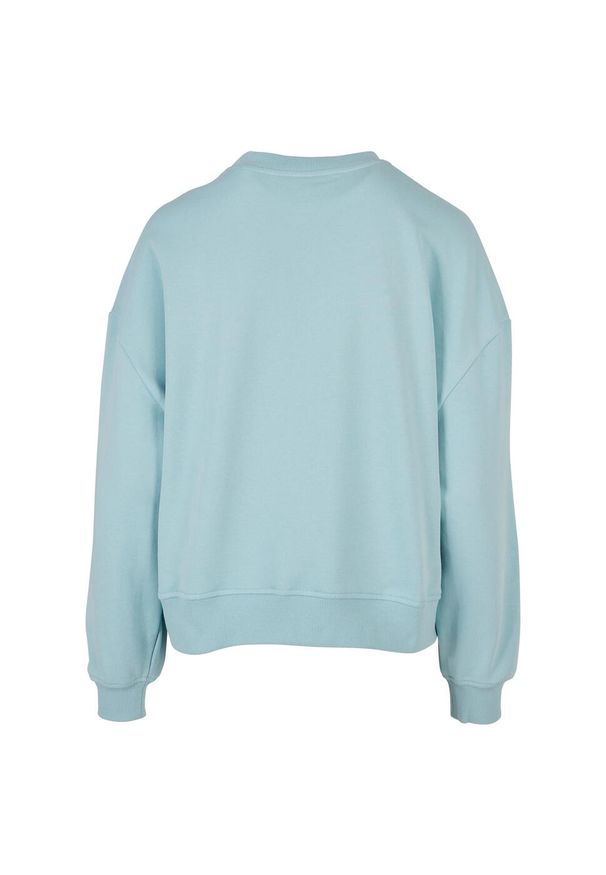 BUILD YOUR BRAND - Bluza Damska Dekolt W Szpic Oversized. Kolor: niebieski