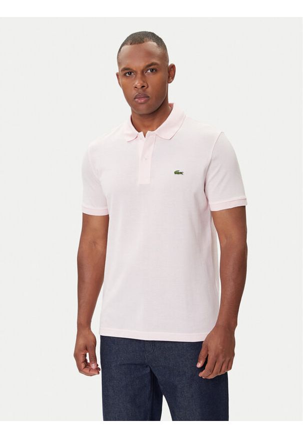 Lacoste Polo PH4012 Różowy Slim Fit. Typ kołnierza: polo. Kolor: różowy. Materiał: bawełna