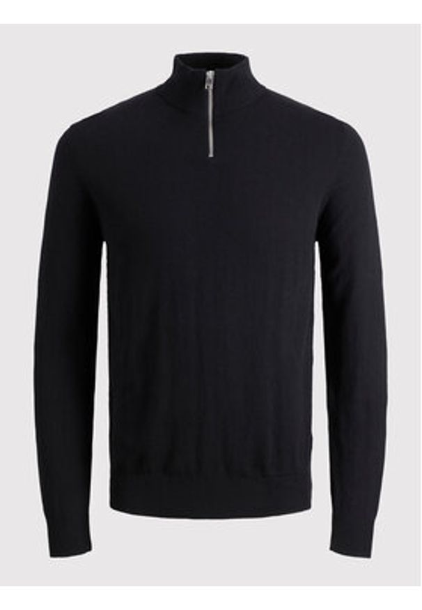 Jack & Jones Sweter Emil 12189339 Czarny Regular Fit. Kolor: czarny. Materiał: bawełna
