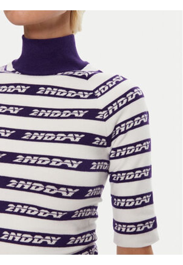 2NDDAY Sweter Matt 2245345404 Niebieski Slim Fit. Kolor: niebieski. Materiał: syntetyk