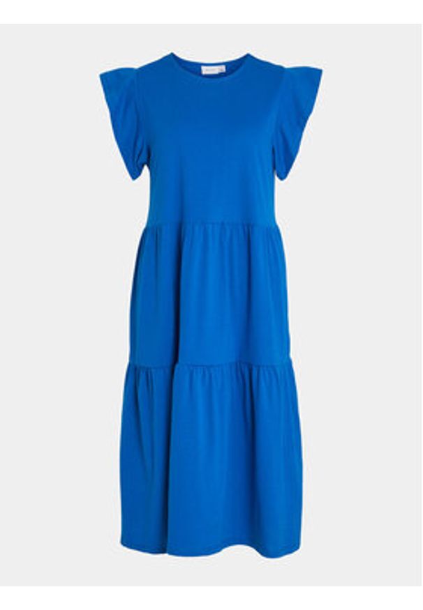 Vila Sukienka codzienna Summer 14087542 Niebieski Loose Fit. Okazja: na co dzień. Kolor: niebieski. Materiał: bawełna, syntetyk. Typ sukienki: proste. Styl: casual