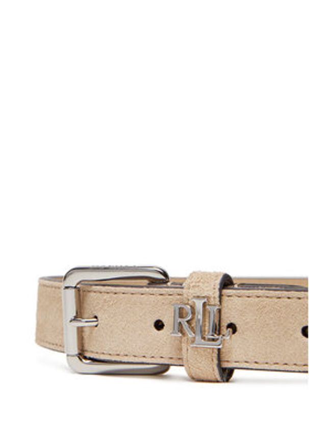 Lauren Ralph Lauren - LAUREN RALPH LAUREN Pasek Damski 412978433001 Beżowy. Kolor: beżowy. Materiał: skóra