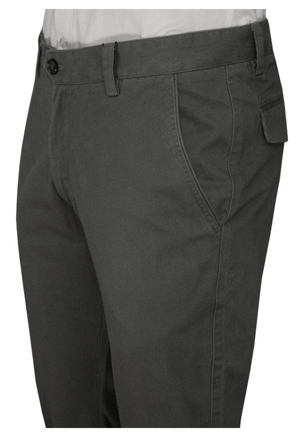 Chiao - Szare, Popielate Bawełniane Spodnie Męskie, CHINOSY -CHIAO- Casualowe, Stylowe. Okazja: na co dzień. Kolor: szary. Materiał: bawełna. Styl: elegancki, casual