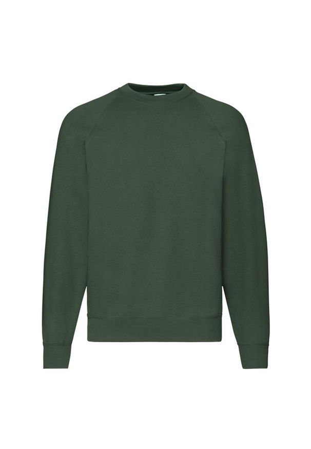 FRUIT OF THE LOOM - Klasyczna Bluza Raglanowa Unisex Dla Dorosłych. Kolor: zielony. Długość rękawa: raglanowy rękaw