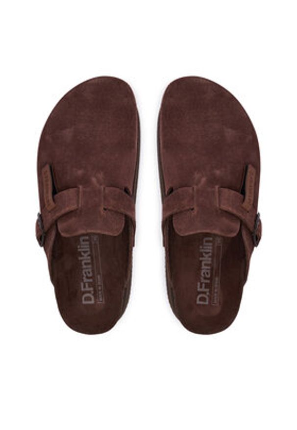 D.Franklin Klapki DFSH414005 Brązowy. Kolor: brązowy. Materiał: skóra, zamsz