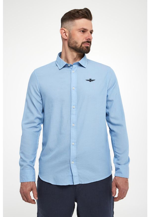 Aeronautica Militare - Koszula męska bawełniana AERONAUTICA MILIATRE. Materiał: bawełna