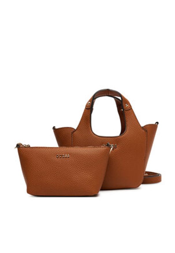Guess Torebka Calista Mini HWBG73 34750 Brązowy. Kolor: brązowy. Materiał: skórzane