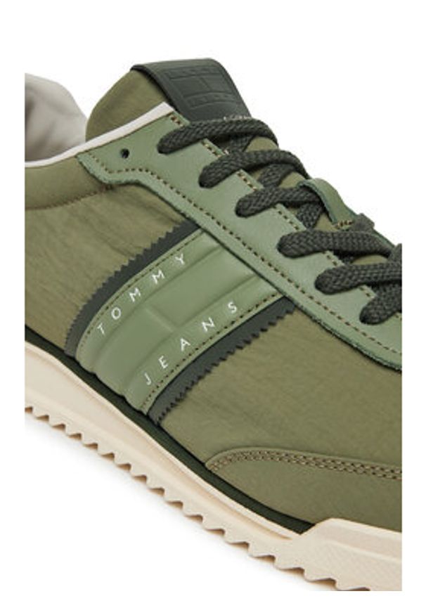 TOMMY HILFIGER - Tommy Hilfiger Sneakersy Tjm Runner Cleated Mix Mat. EM0EM01598 Zielony. Kolor: zielony. Materiał: materiał
