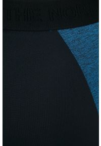 The North Face szorty sportowe Mountain Athletics damskie z nadrukiem medium waist. Kolor: niebieski. Materiał: skóra, materiał, włókno. Wzór: nadruk. Styl: sportowy #3