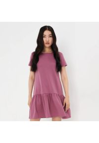 Sinsay - Sukienka mini z marszczeniami - Różowy. Kolor: różowy. Długość: mini #1