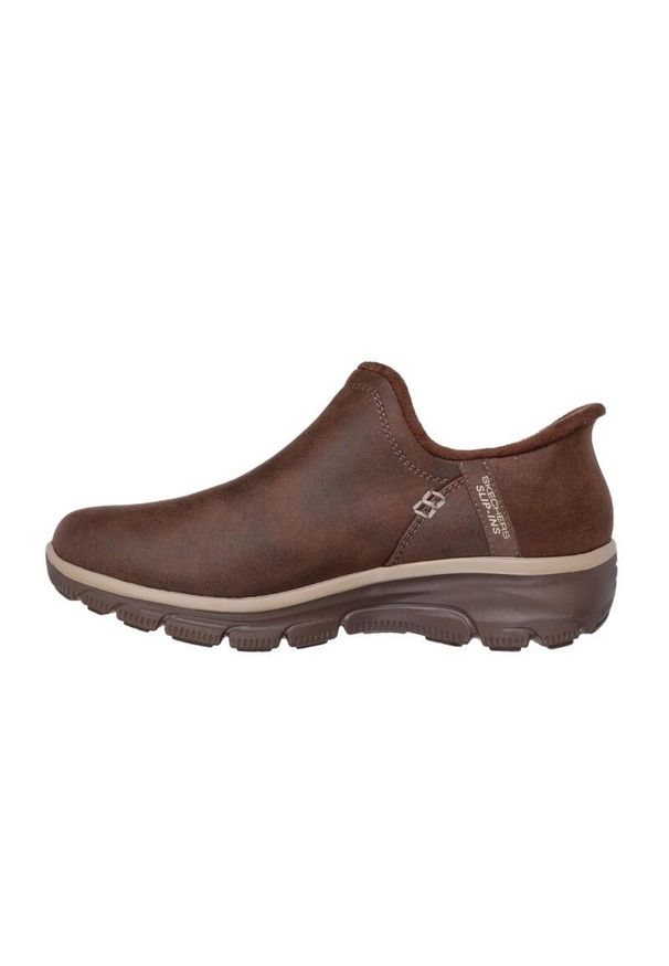 skechers - Kapcie SKECHERS GOING - MODERN Brązowy. Kolor: brązowy. Materiał: tkanina