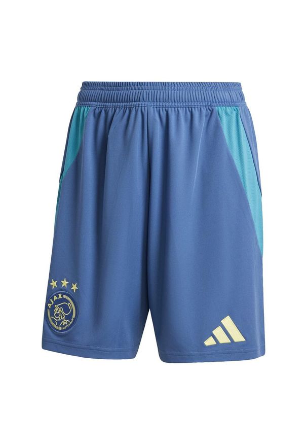 Adidas - Szorty Ajax Amsterdam 24/25 Away. Kolor: niebieski. Materiał: materiał. Sport: piłka nożna