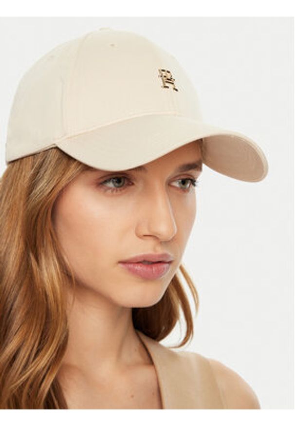 TOMMY HILFIGER - Tommy Hilfiger Czapka z daszkiem AW0AW16843 Écru. Materiał: materiał, bawełna