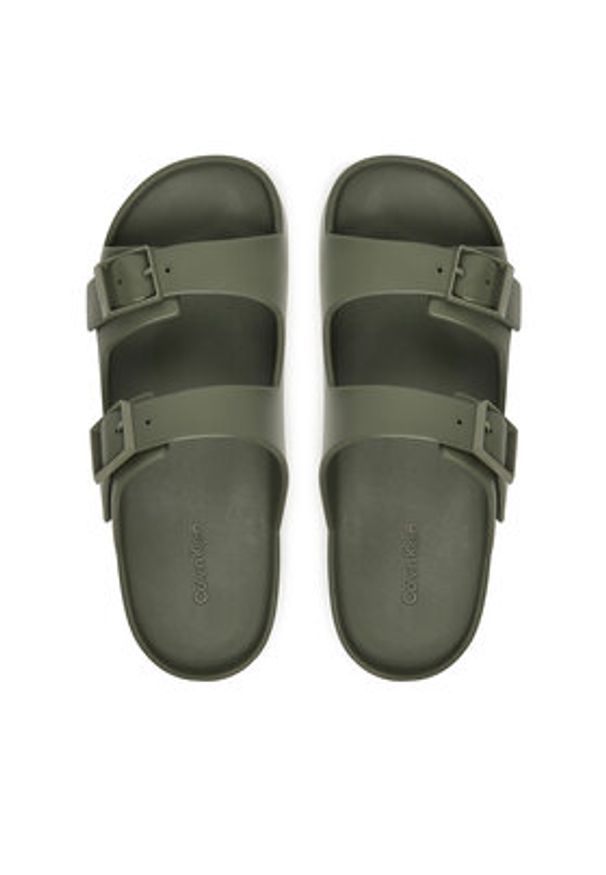 Calvin Klein Klapki Ergon Eva Double Bar Sandal HM0HM02116 Zielony. Kolor: zielony. Materiał: syntetyk