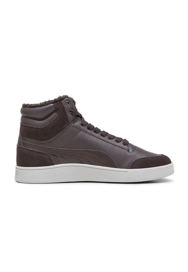 Buty Puma Shuffle Mid Fur, Mężczyźni. Kolor: szary. Materiał: skóra ekologiczna, guma, tkanina, materiał, syntetyk