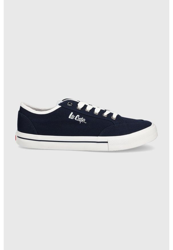 Lee Cooper tenisówki męskie kolor granatowy. Zapięcie: sznurówki. Kolor: niebieski. Materiał: guma
