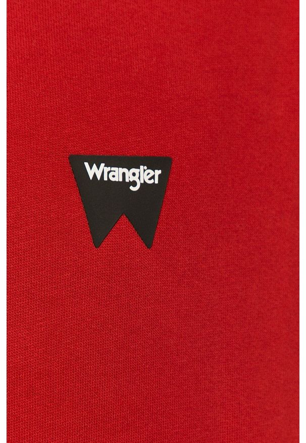 Wrangler - Bluza bawełniana. Okazja: na co dzień. Kolor: czerwony. Materiał: bawełna. Styl: casual
