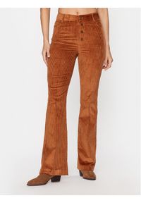 TwinSet - TWINSET Spodnie materiałowe 232TT2361 Brązowy Regular Fit. Kolor: brązowy. Materiał: materiał, bawełna