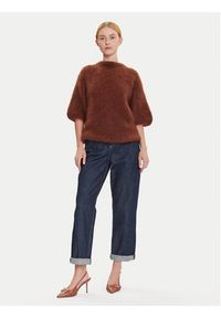 Dixie Sweter M277Y101A Brązowy Relaxed Fit. Kolor: brązowy. Materiał: syntetyk