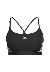 Stanik fitness cardio Adidas Aeroreact Training Light-Support 3-Stripes Bra. Kolor: wielokolorowy, czarny, biały. Materiał: materiał. Sport: fitness