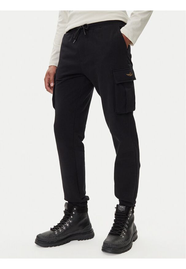 Aeronautica Militare Spodnie dresowe 252PF1010UF00662 Czarny Regular Fit. Kolor: czarny. Materiał: bawełna