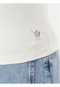 Karl Lagerfeld - KARL LAGERFELD T-Shirt A2W17087 Écru Regular Fit. Typ kołnierza: dekolt w karo. Materiał: bawełna #5