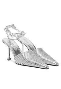 Naked Wolfe Klapki Chromed 00078 Srebrny. Kolor: srebrny. Materiał: skóra