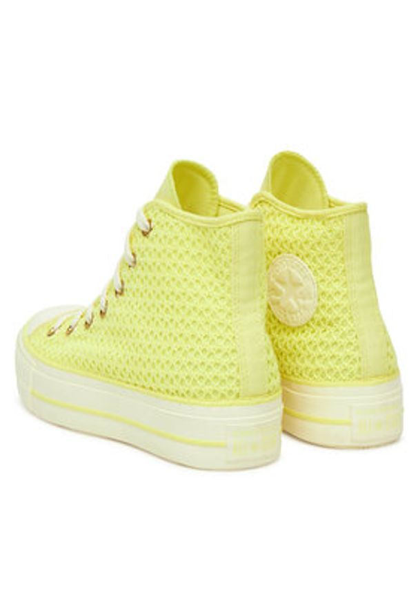 Converse Trampki Chuck Taylor All Star Lift Platform Knit A14967C Żółty. Kolor: żółty. Materiał: materiał. Obcas: na platformie