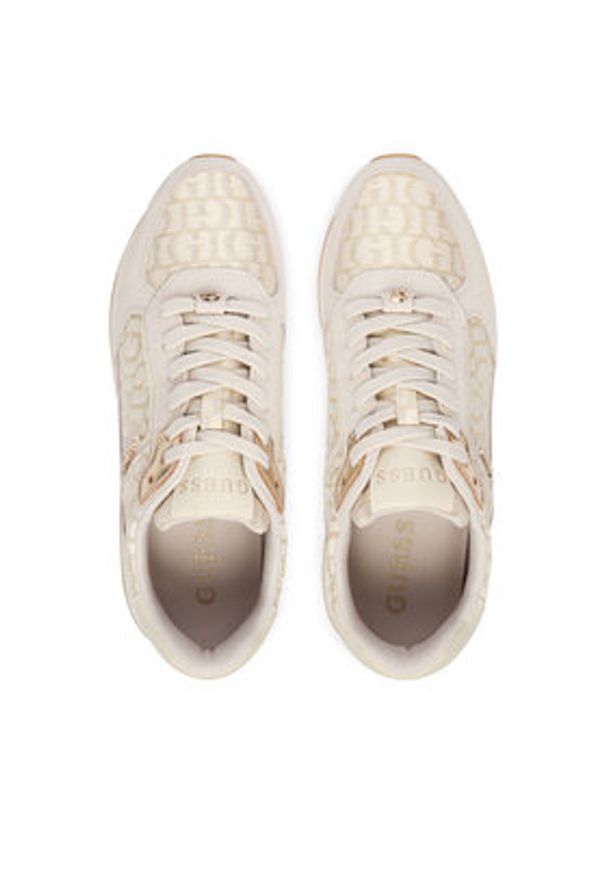 Guess Sneakersy FLTEG5 LEA12 Kremowy. Kolor: kremowy. Materiał: skóra, zamsz