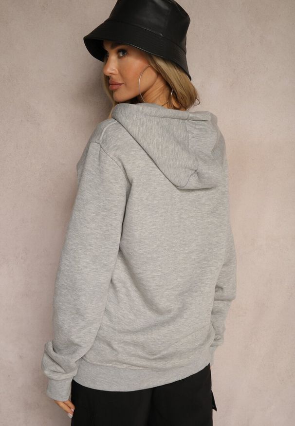 Renee - Szara Klasyczna Bluza z Kapturem i Sznurkami Ballata. Okazja: na co dzień. Typ kołnierza: kaptur. Kolor: szary. Materiał: materiał, jeans. Długość rękawa: długi rękaw. Długość: długie. Styl: klasyczny