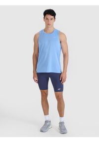 4f - 4F Legginsy kolarki do biegania szybkoschnące męskie - szare S. Kolor: szary. Materiał: dzianina, włókno, syntetyk, materiał, tkanina, elastan. Wzór: gładki, ze splotem. Sport: fitness, bieganie