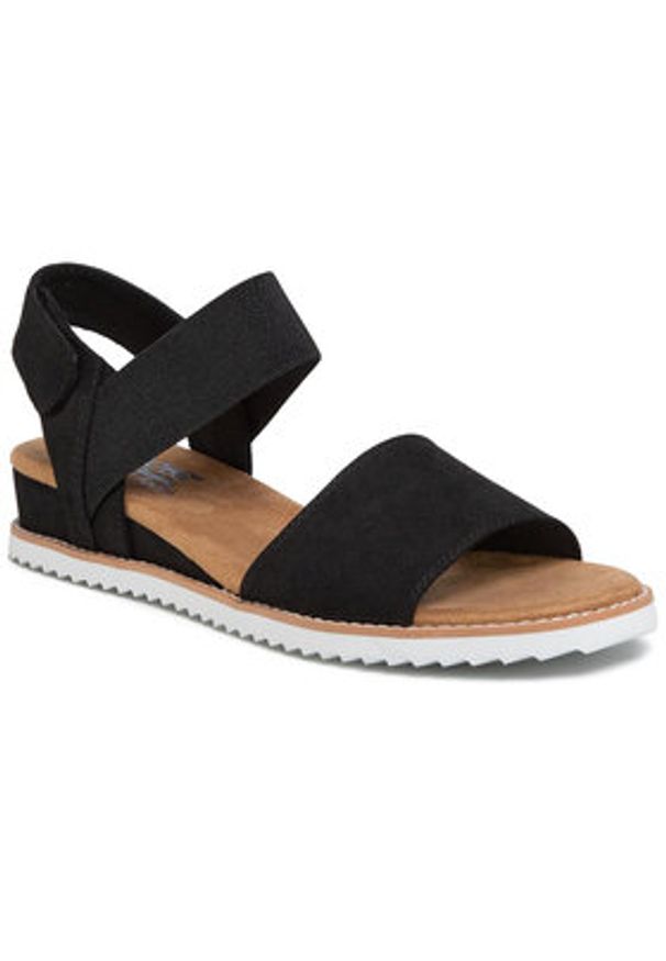 skechers - Skechers Sandały Desert Kiss 31440/BLK Czarny. Kolor: czarny. Materiał: materiał