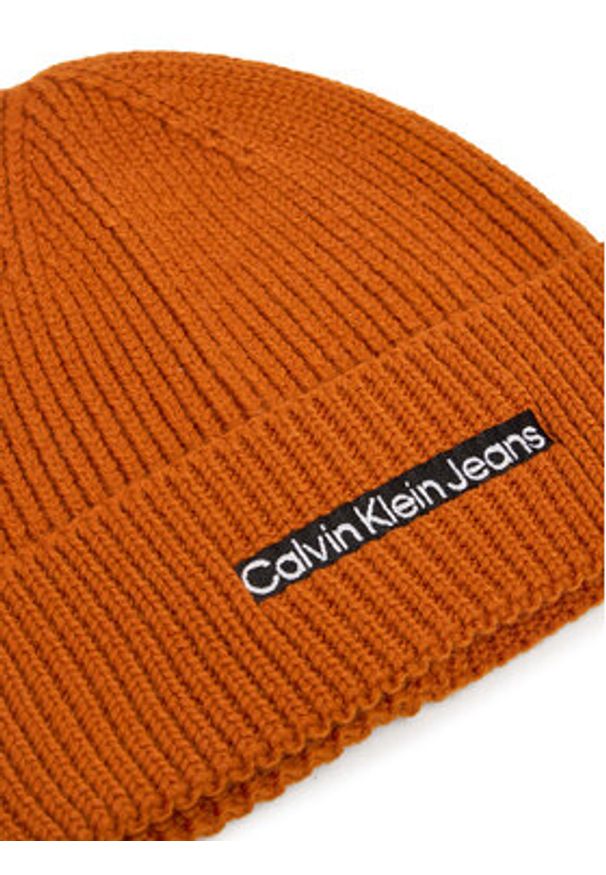 Calvin Klein Jeans Czapka Institutional K50K509895 Pomarańczowy. Kolor: pomarańczowy. Materiał: akryl