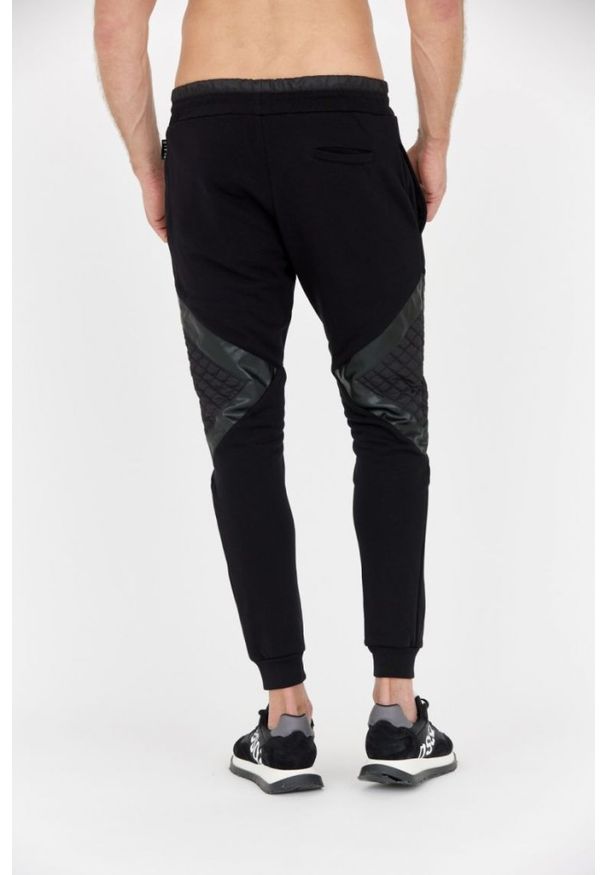 Philipp Plein - PHILIPP PLEIN Pikowany czarny dres męski, Rozmiar XL. Kolor: czarny. Materiał: dresówka. Sport: bieganie