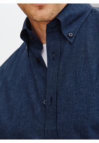 Pako Lorente - PAKO LORENTE – Granatowa koszula melanż. Kolor: niebieski. Materiał: bawełna. Długość rękawa: długi rękaw. Długość: długie. Wzór: melanż #7