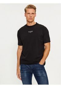 Karl Lagerfeld - KARL LAGERFELD T-Shirt Crewneck 755038 534221 Czarny Regular Fit. Typ kołnierza: dekolt w karo. Kolor: czarny. Materiał: bawełna