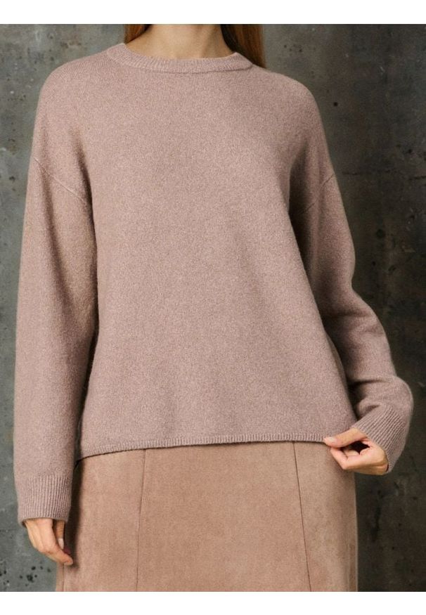 Sinsay - Sweter chunky z domieszką wełny - brązowy. Kolor: brązowy. Materiał: wełna