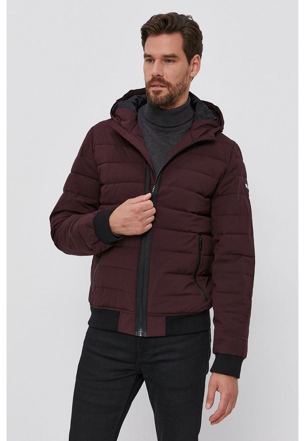 DKNY - Dkny - Kurtka. Okazja: na co dzień. Typ kołnierza: kaptur. Kolor: fioletowy. Materiał: puch, materiał. Styl: casual
