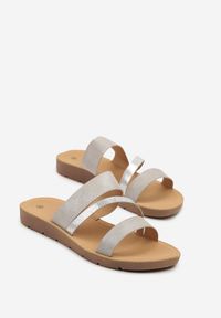 Renee - Srebrne Klapki z Cyrkoniami Lirivine. Okazja: na co dzień, na imprezę, na plażę. Kolor: srebrny. Wzór: aplikacja. Styl: elegancki, casual #5