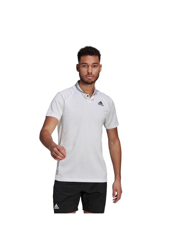 Adidas - Podkoszulek adidas Club Rib Tennis Polo. Typ kołnierza: polo. Kolor: wielokolorowy, czarny, biały. Materiał: materiał